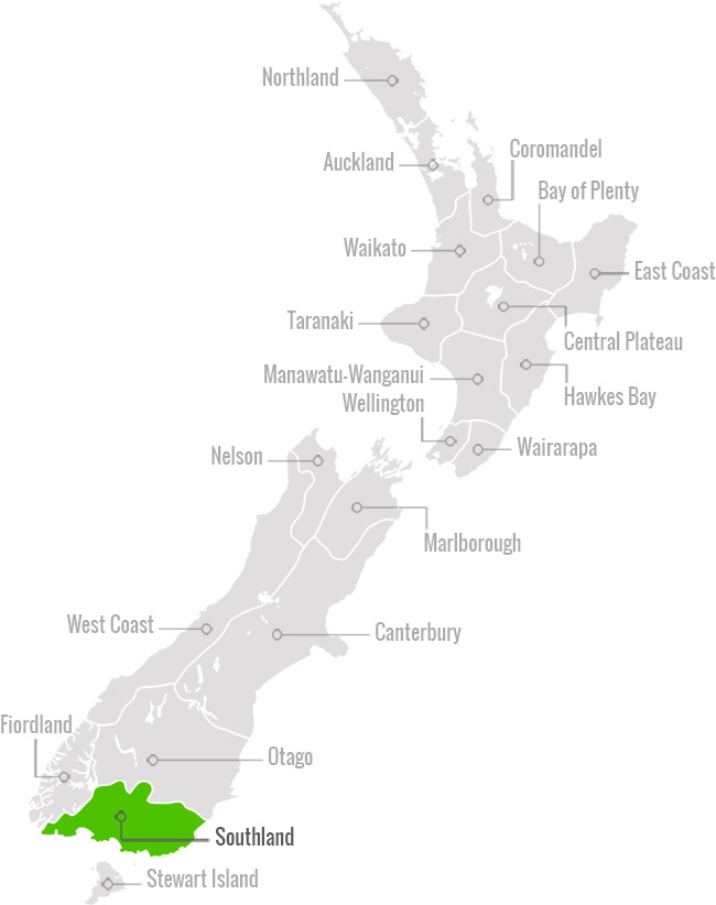 Southland Regional Map